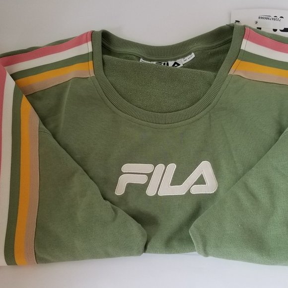 FILA PLUS SIZE CLOVER CREWNECK LOGO LODEN - $ 27.99 FROST MULTICOLOR - Picture 11 of 12